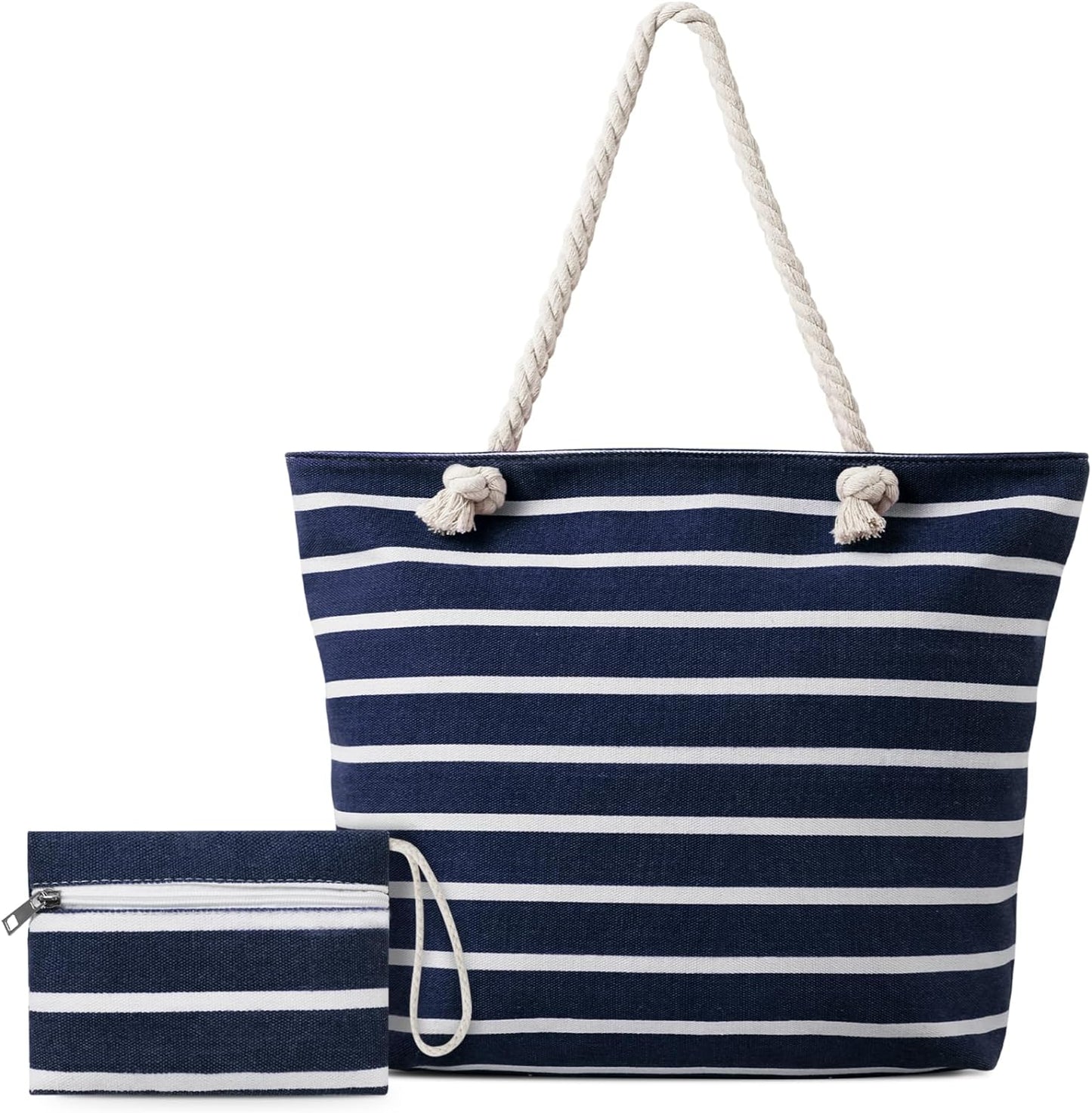 Women's Beach Tote Bag With Handles, Shoulder Bag With Zipper and Pocket Purse, Swimming Pool Travel Bag