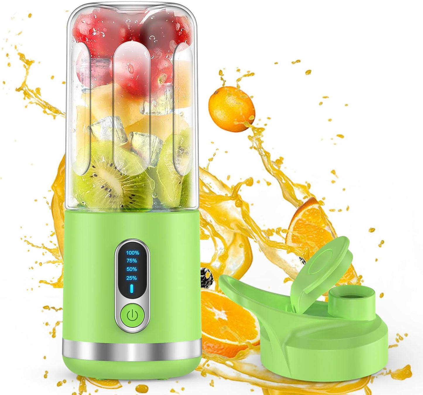 Personal Portable Mini Blender Mixer Juicer with Cup USB Rechargeable For Smoothies and Shakes 15.2 oz  6 Blades